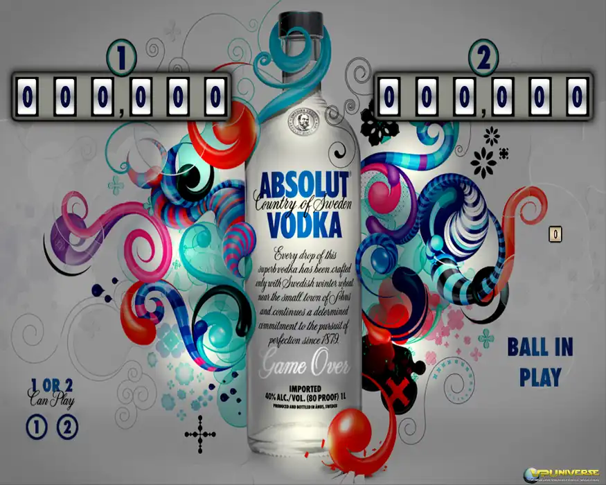 Drink Absolut virtual pinball table