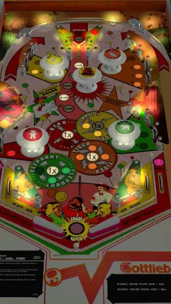 Ready…Aim…Fire! virtual pinball table