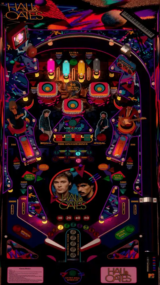 Hall &amp; Oates virtual pinball table