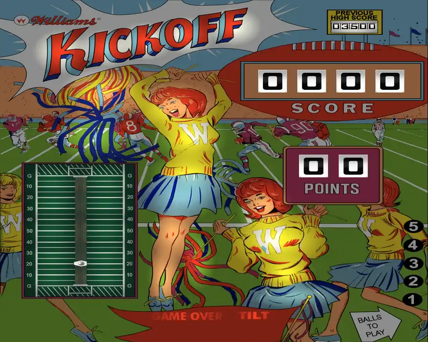 Kickoff virtual pinball table