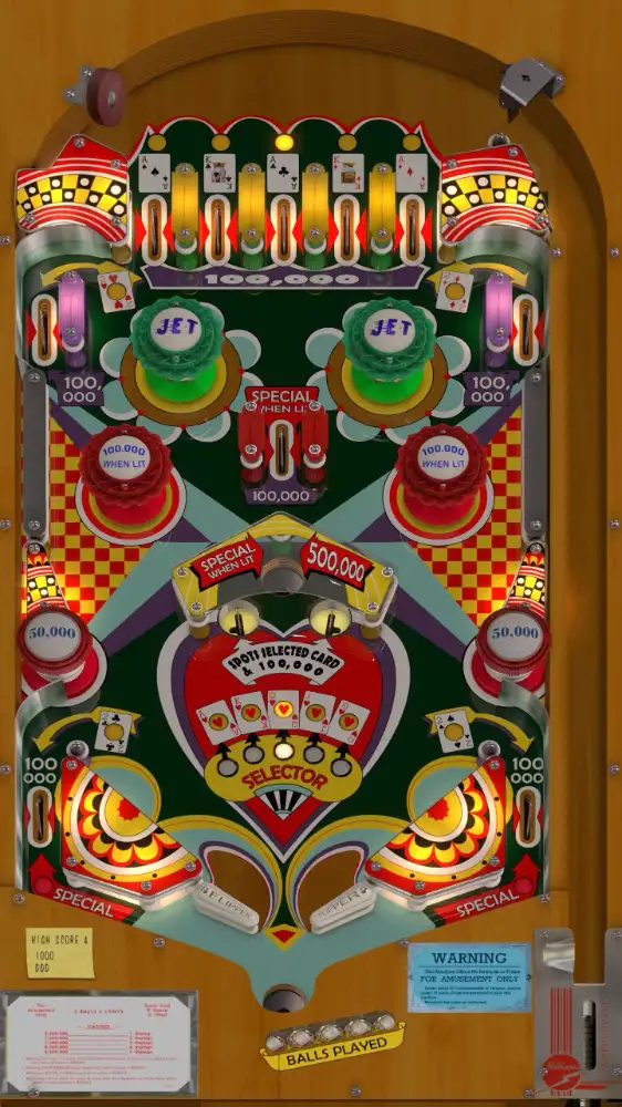 Casino virtual pinball table
