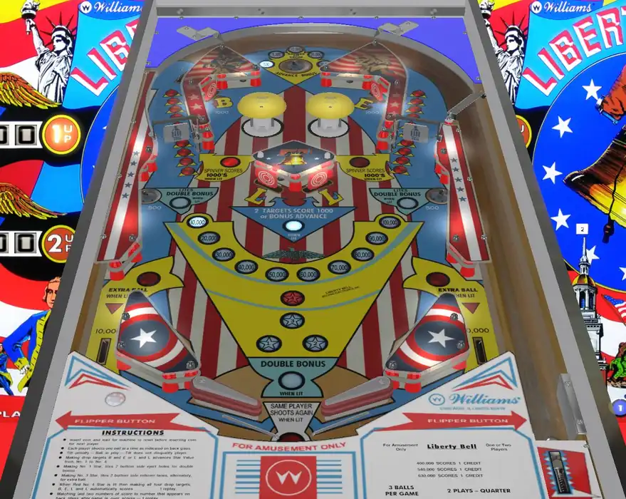 Liberty Bell virtual pinball table