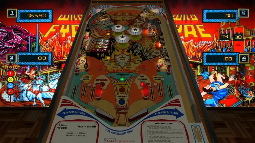 Wild Fyre virtual pinball table