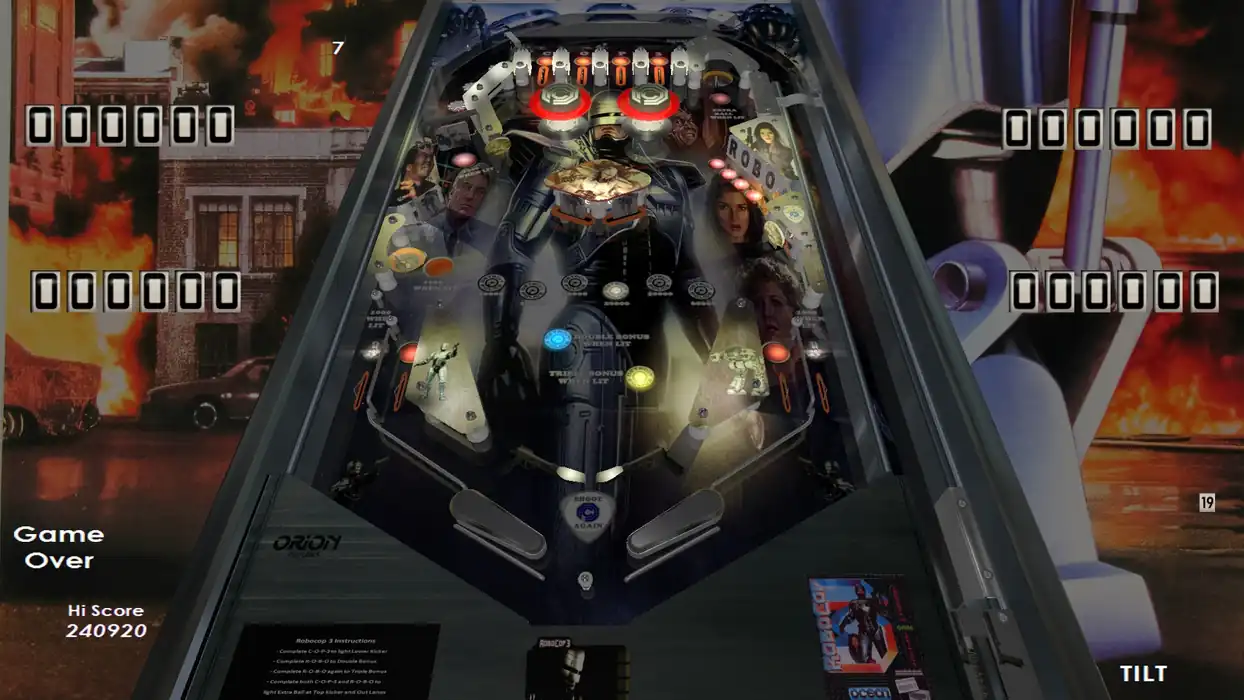 Robocop 3 virtual pinball table