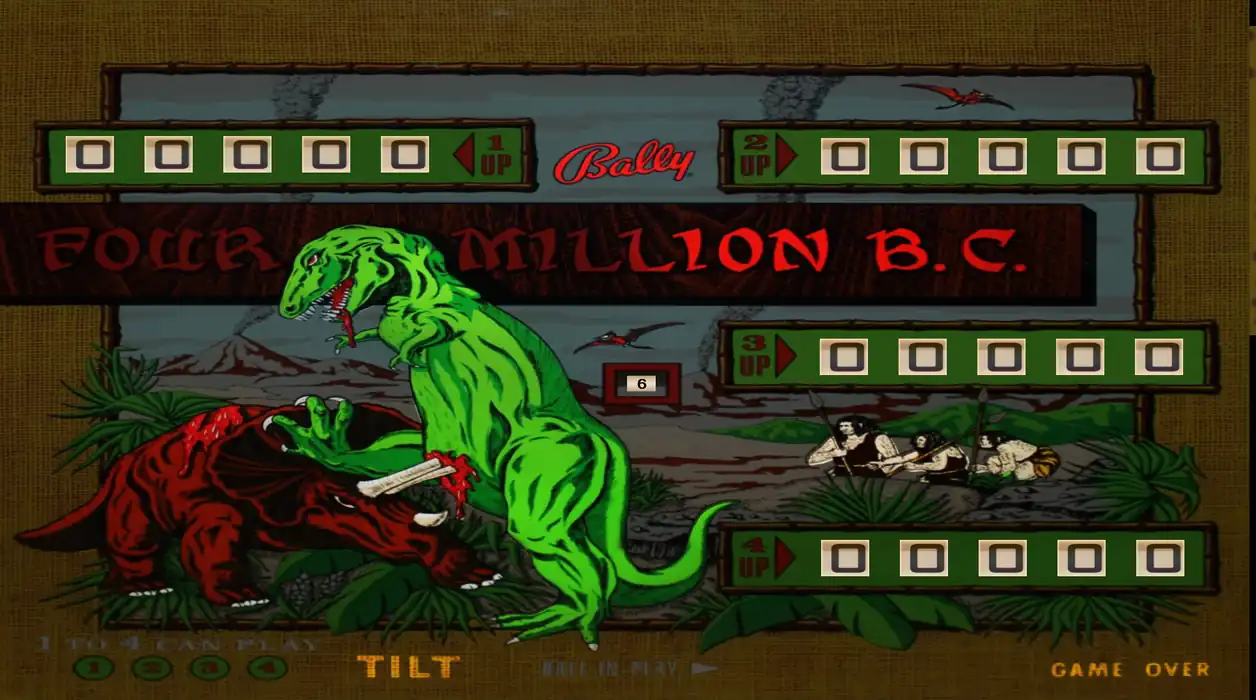 Four Million B.C. virtual pinball table