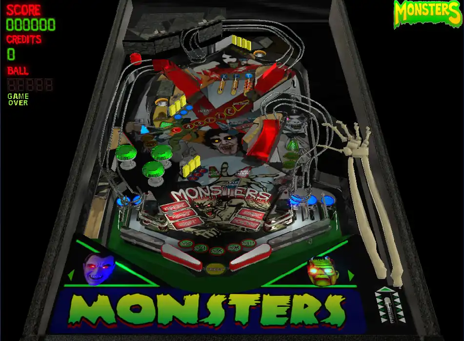 Monsters virtual pinball table