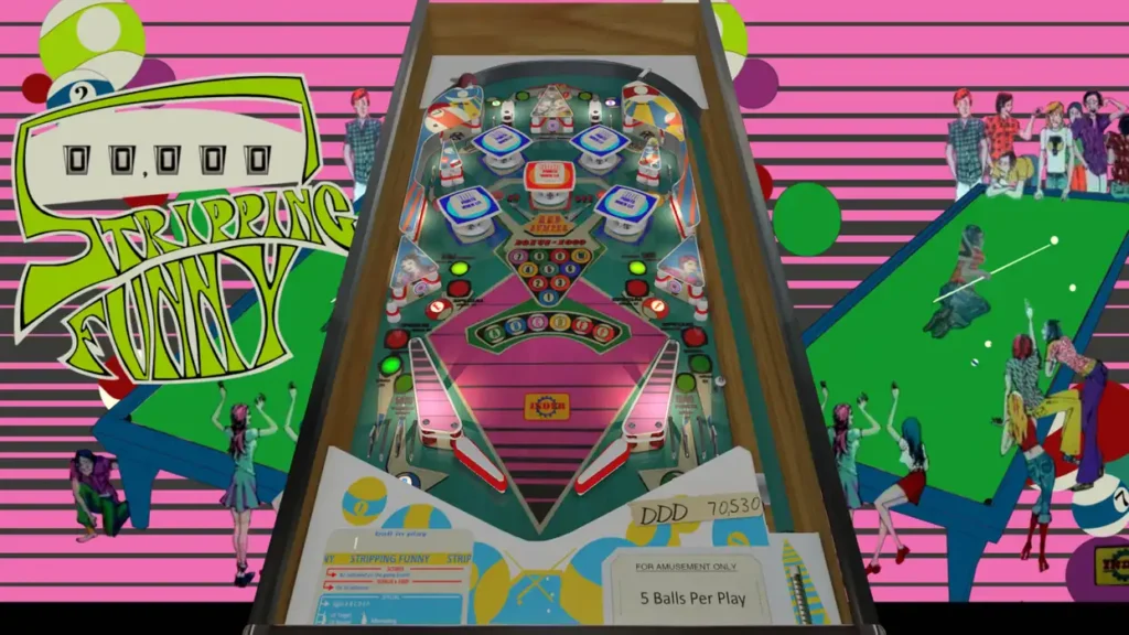 Stripping Funny virtual pinball table