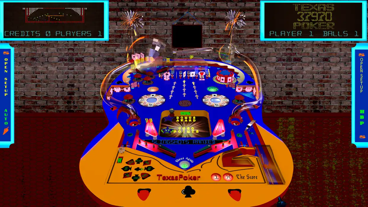 Texas Poker virtual pinball table