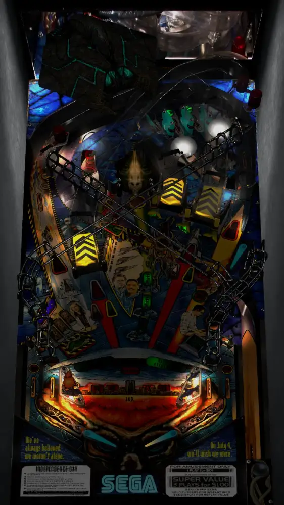 Independence Day virtual pinball table