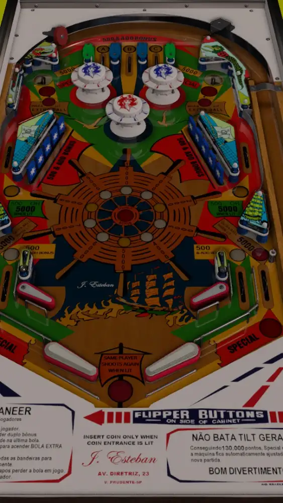 Buccaneer virtual pinball table