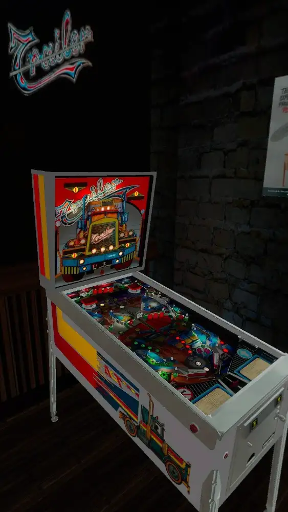 Trailer virtual pinball table
