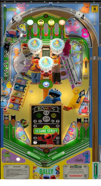 Sesame Street virtual pinball table