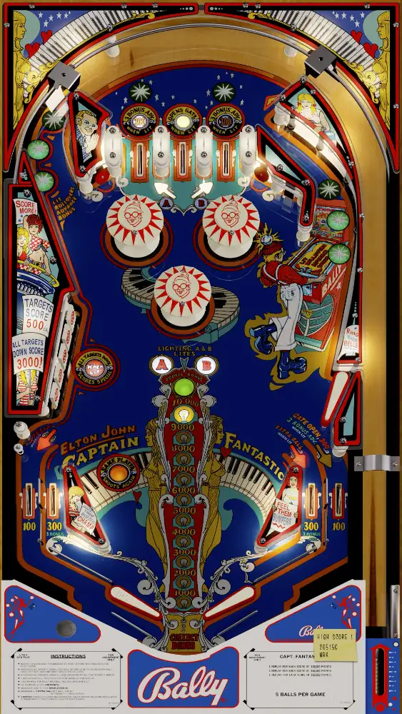 JP’s Captain Fantastic virtual pinball table