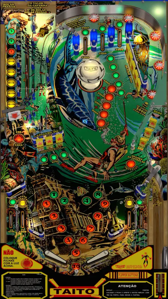 Shark virtual pinball table
