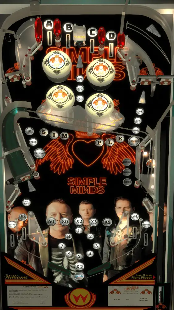 Simple Minds virtual pinball table