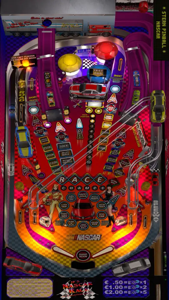 JP’s Nascar Race virtual pinball table