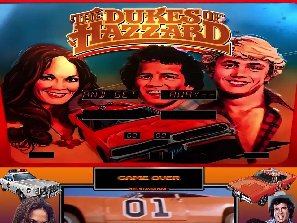 The Dukes of Hazzard virtual pinball table