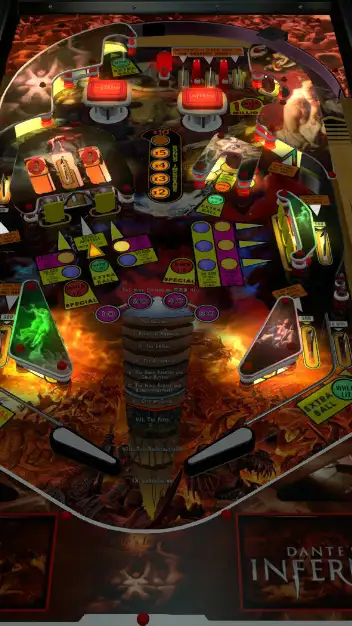 Dante’s Inferno virtual pinball table