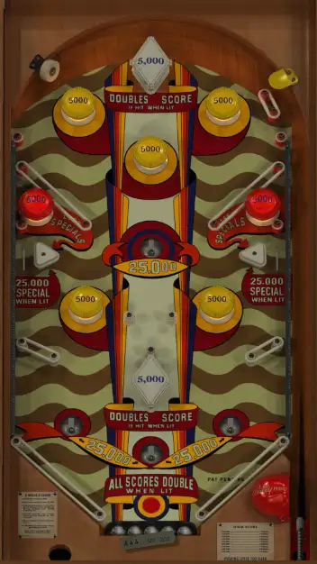 Nudgy virtual pinball table
