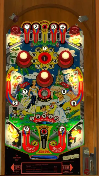 Wonderland virtual pinball table