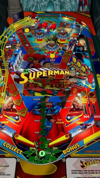 Superman virtual pinball table