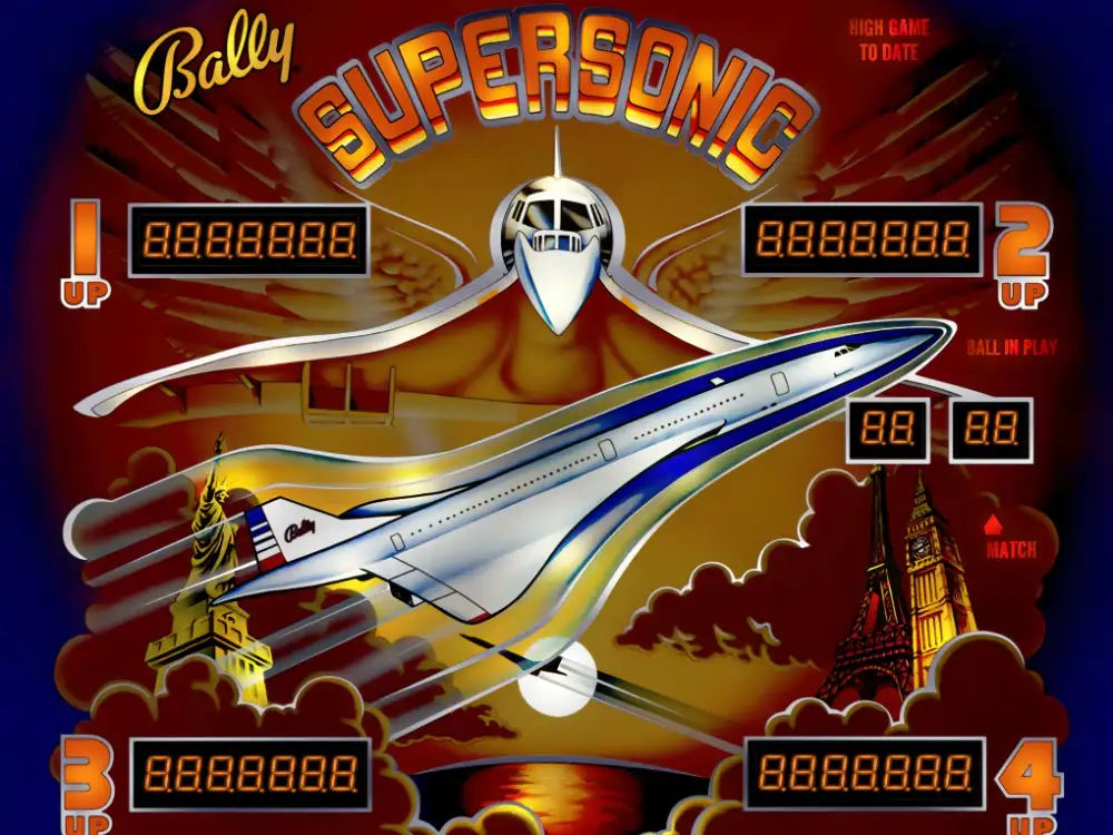 Supersonic virtual pinball table