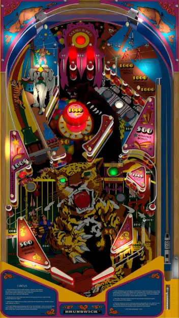 Circus virtual pinball table