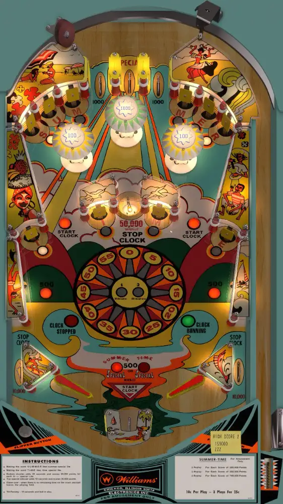 Summer Time virtual pinball table
