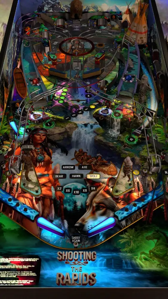 Shooting The Rapids Deluxe virtual pinball table