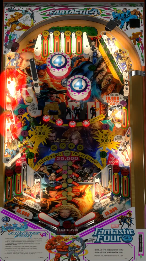 The Fantastic Four virtual pinball table