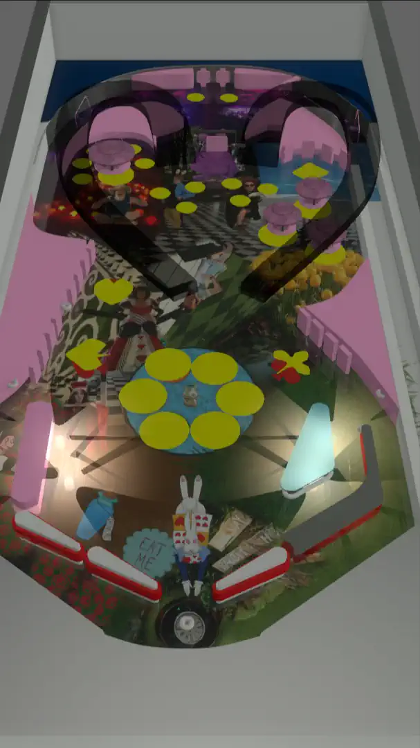 Alice in Wonderland virtual pinball table