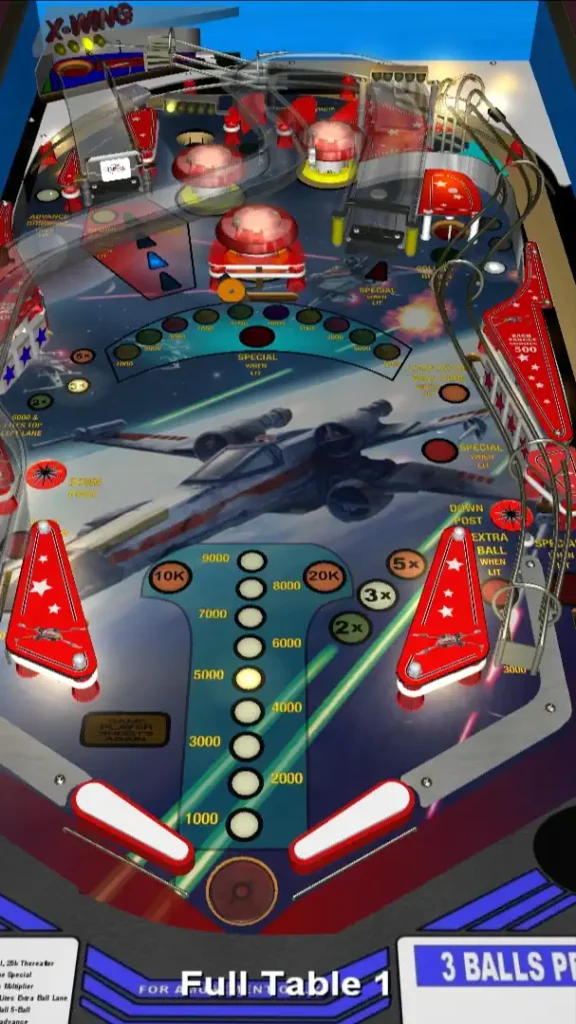 X-WING virtual pinball table
